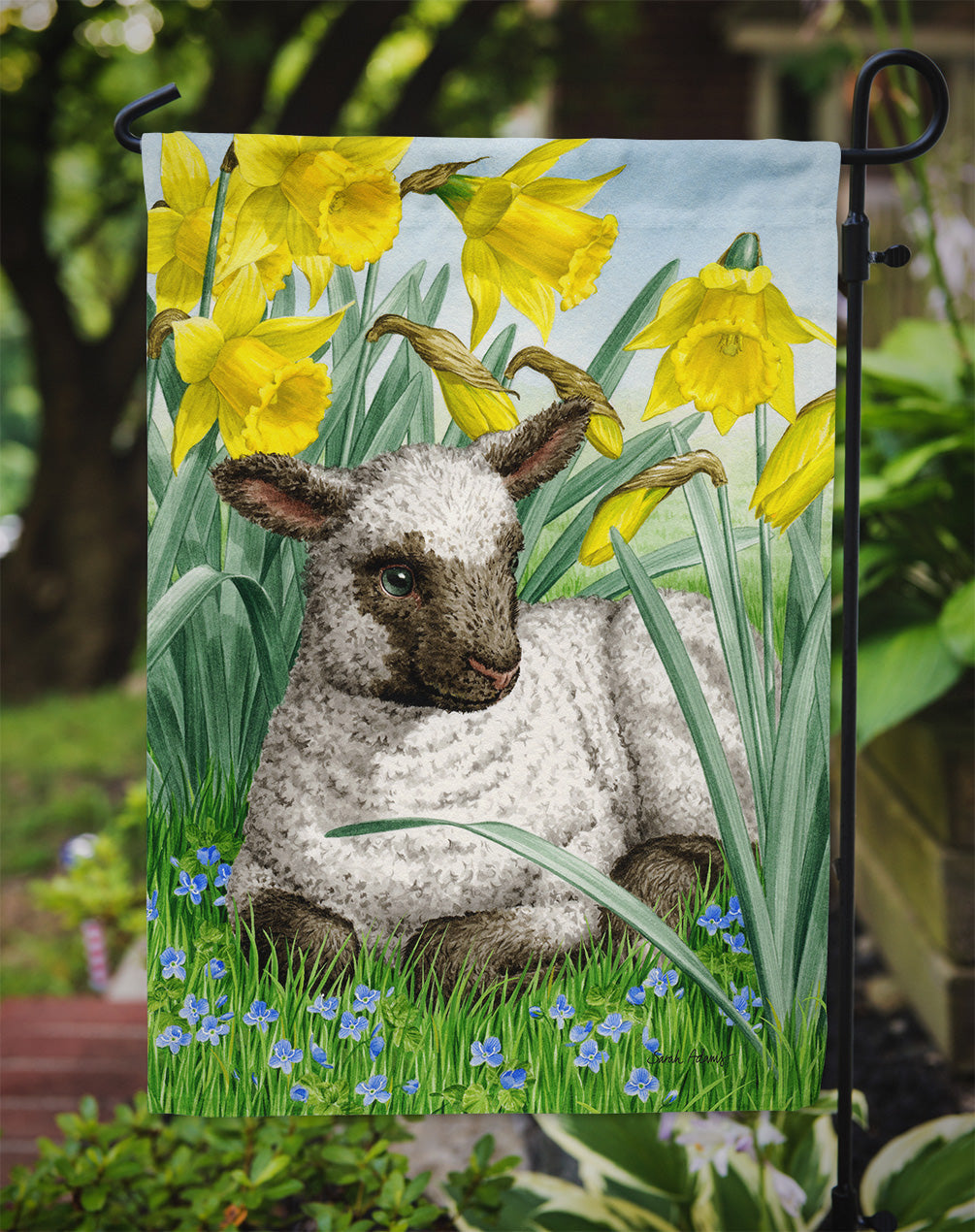 Lamb Garden Flag Mailbox Decorative Yard Banner Outside Patio Artwork for Flower Beds, Garden Size, Multicolor