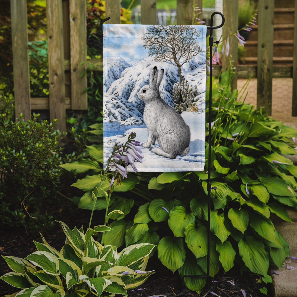 Mountain Hare White Rabbit Garden Flag Mailbox Decorative Yard Banner Outside Patio Artwork for Flower Beds, Garden Size, Multicolor