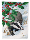 Badgers with Holly Berries Garden Flag Mailbox Decorative Yard Banner Outside Patio Artwork for Flower Beds, Garden Size, Multicolor