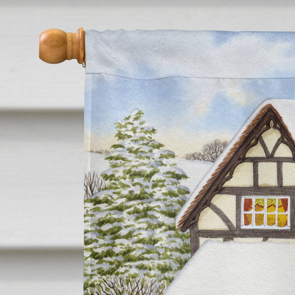 Fox by the Cottage House Flag 28x40 Porch Sleeve Pole Decorative Outside Yard Banner Artwork Wall Hanging, Polyester