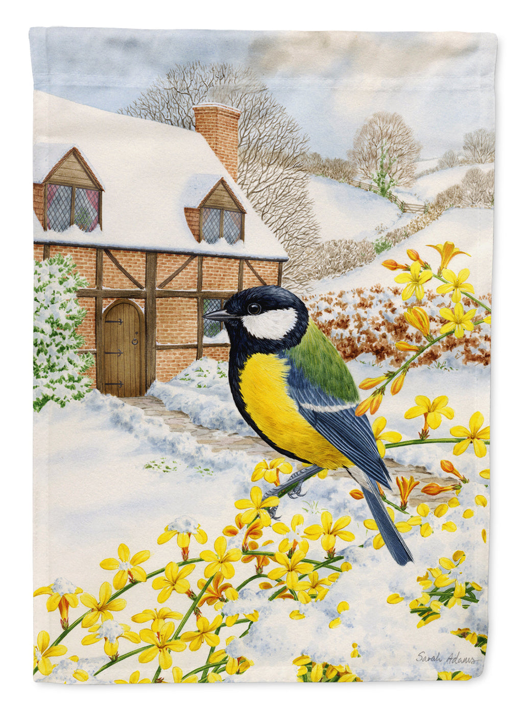 Great Tit Garden Flag Mailbox Decorative Yard Banner Outside Patio Artwork for Flower Beds, Garden Size, Multicolor