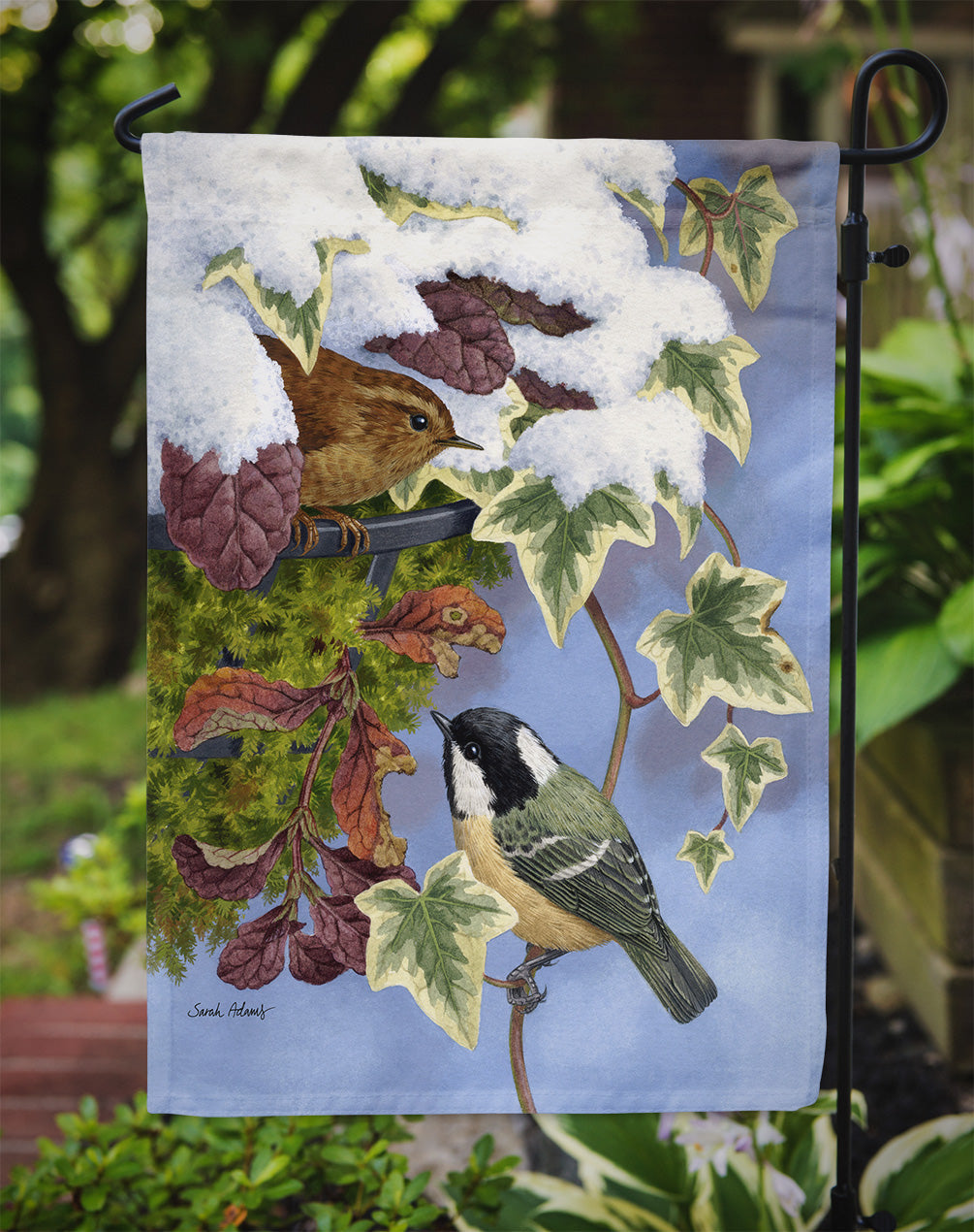 Coal Tit & Wren Garden Flag Mailbox Decorative Yard Banner Outside Patio Artwork for Flower Beds, Garden Size, Multicolor
