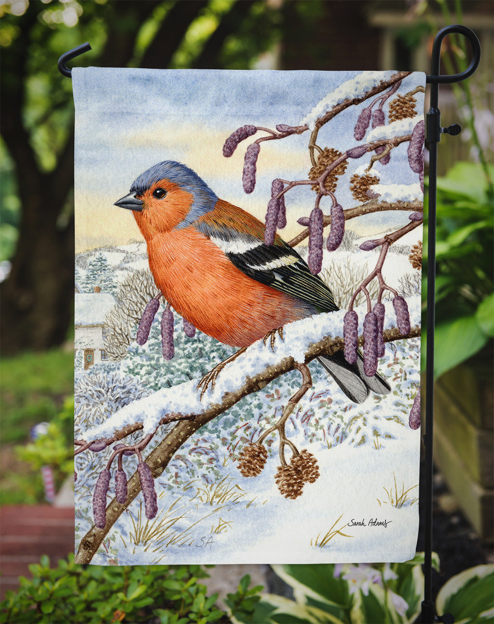 Eurasian Bullfinch Garden Flag Mailbox Decorative Yard Banner Outside Patio Artwork for Flower Beds, Garden Size, Multicolor