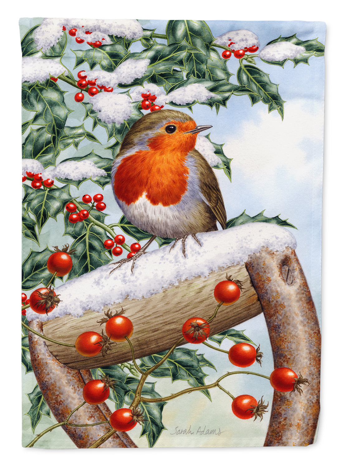 European Garden Robin Garden Flag Mailbox Decorative Yard Banner Outside Patio Artwork for Flower Beds, Garden Size, Multicolor
