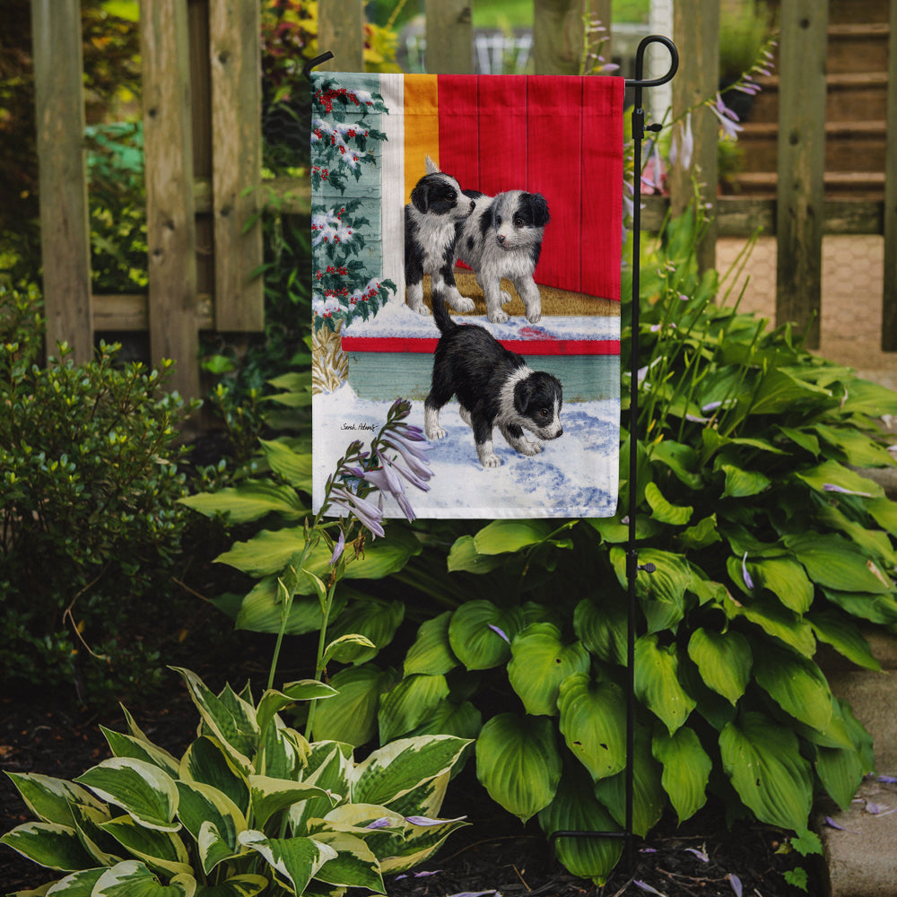 Christmas Border Collie Pups Garden Flag Mailbox Decorative Yard Banner Outside Patio Artwork for Flower Beds, Garden Size, Multicolor