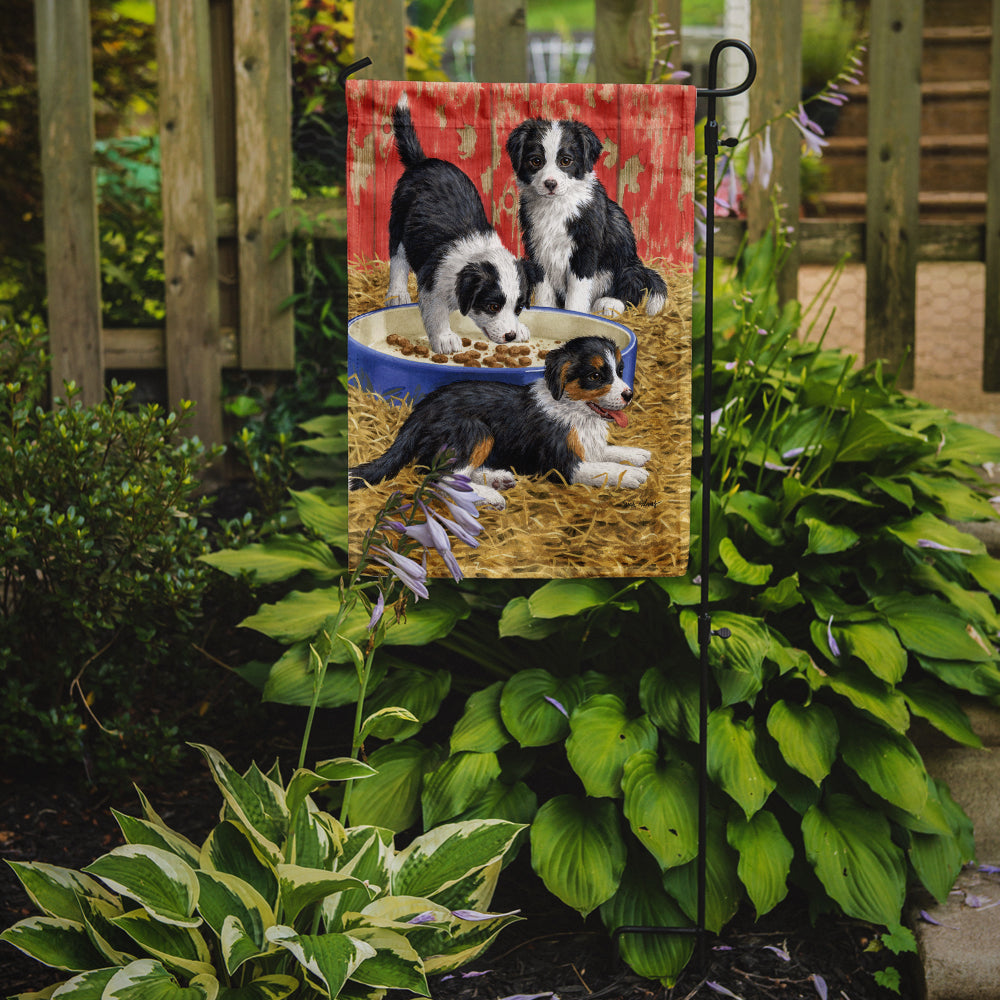 Border Collie Pups Garden Flag Mailbox Decorative Yard Banner Outside Patio Artwork for Flower Beds, Garden Size, Multicolor