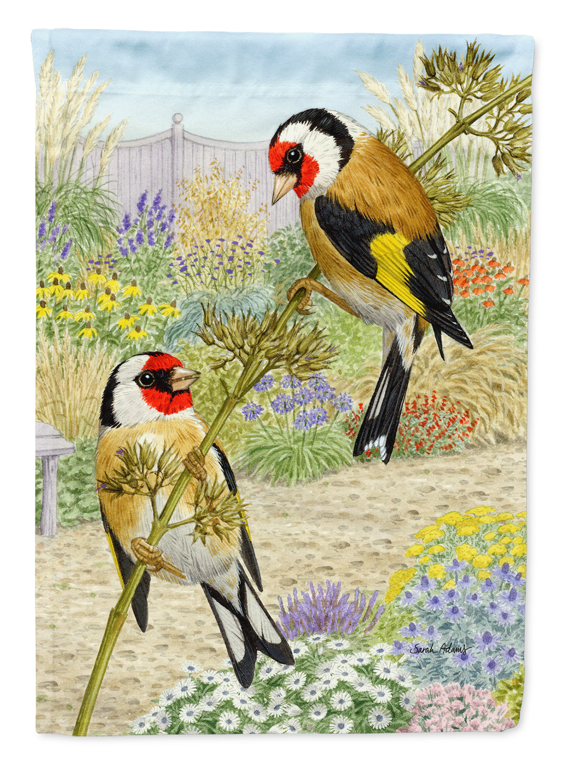 European Goldfinches Garden Flag Mailbox Decorative Yard Banner Outside Patio Artwork for Flower Beds, Garden Size, Multicolor