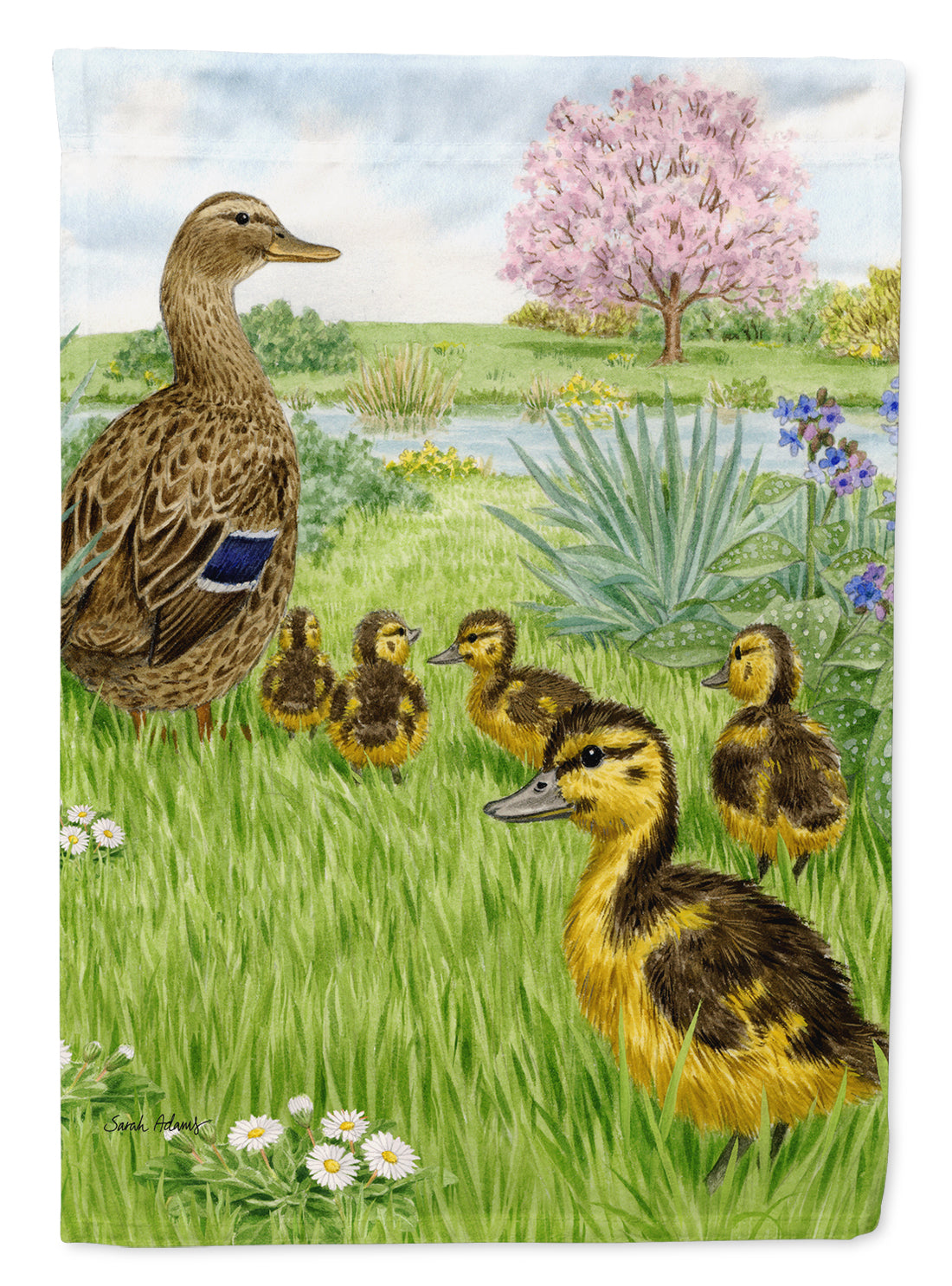 Female Mallard Duck & Ducklings Garden Flag Mailbox Decorative Yard Banner Outside Patio Artwork for Flower Beds, Garden Size, Multicolor