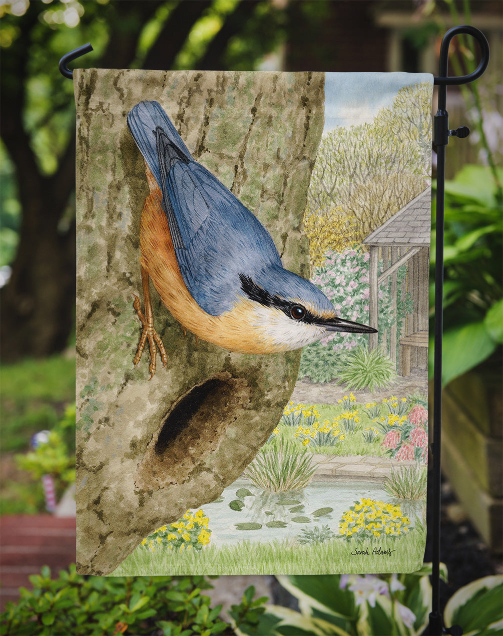 Red-breasted Nuthatch Garden Flag Mailbox Decorative Yard Banner Outside Patio Artwork for Flower Beds, Garden Size, Multicolor