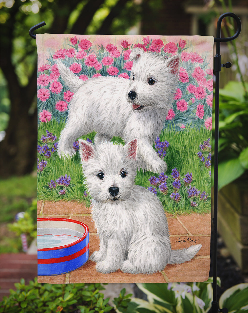 Westie Pups Garden Flag Mailbox Decorative Yard Banner Outside Patio Artwork for Flower Beds, Garden Size, Multicolor