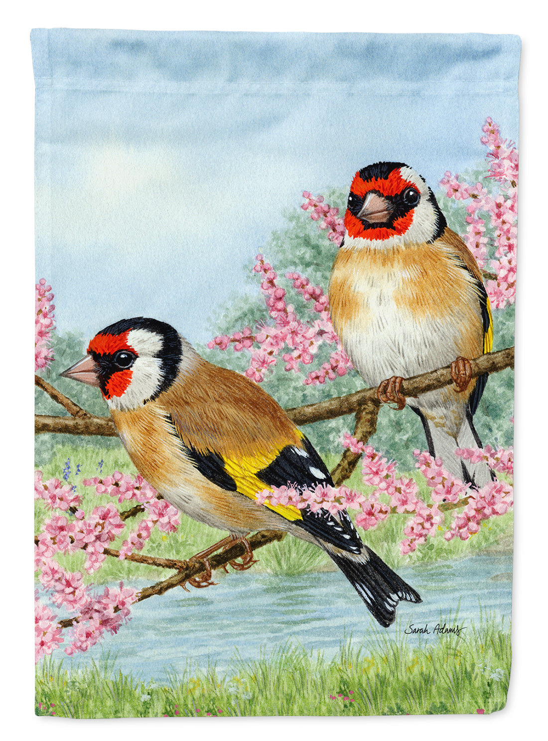 European Goldfinches Garden Flag Mailbox Decorative Yard Banner Outside Patio Artwork for Flower Beds, Garden Size, Multicolor