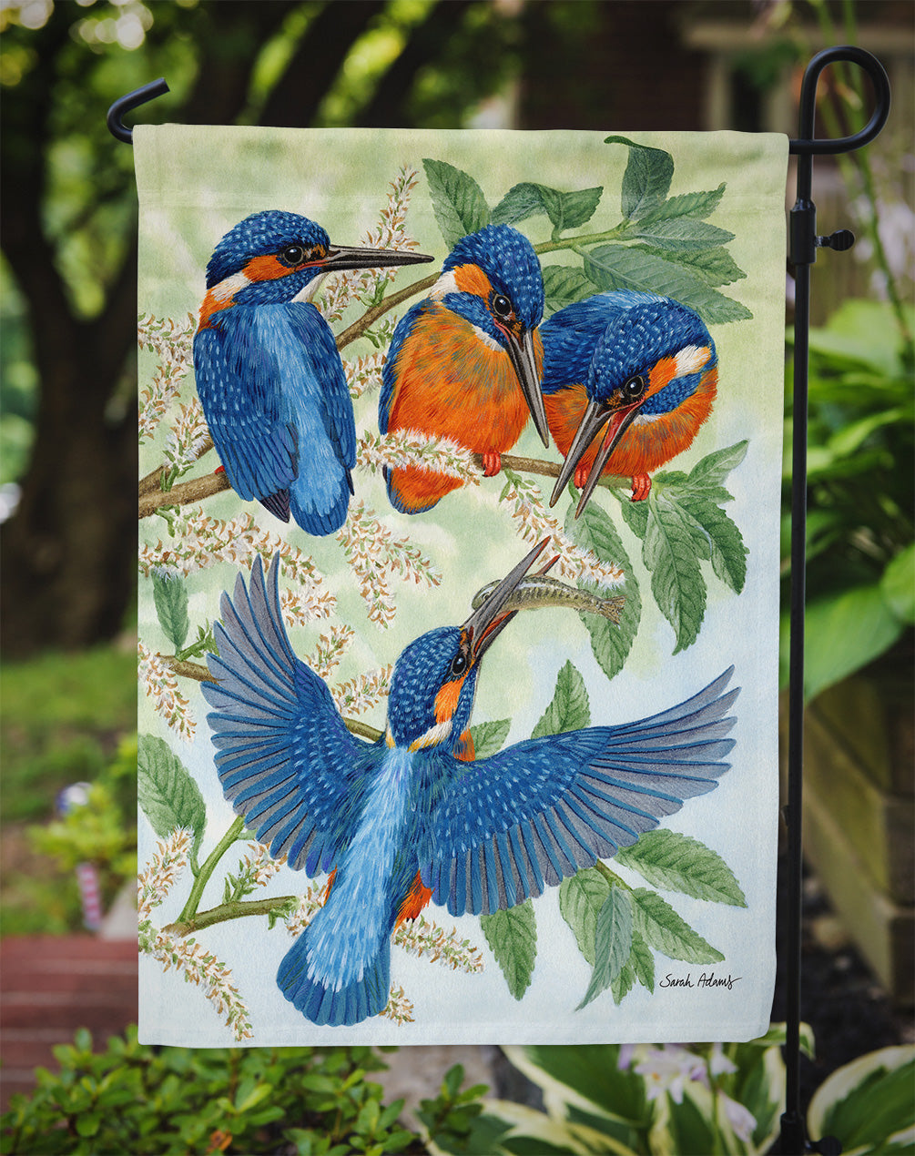 Kingfisher Family Garden Flag Mailbox Decorative Yard Banner Outside Patio Artwork for Flower Beds, Garden Size, Multicolor