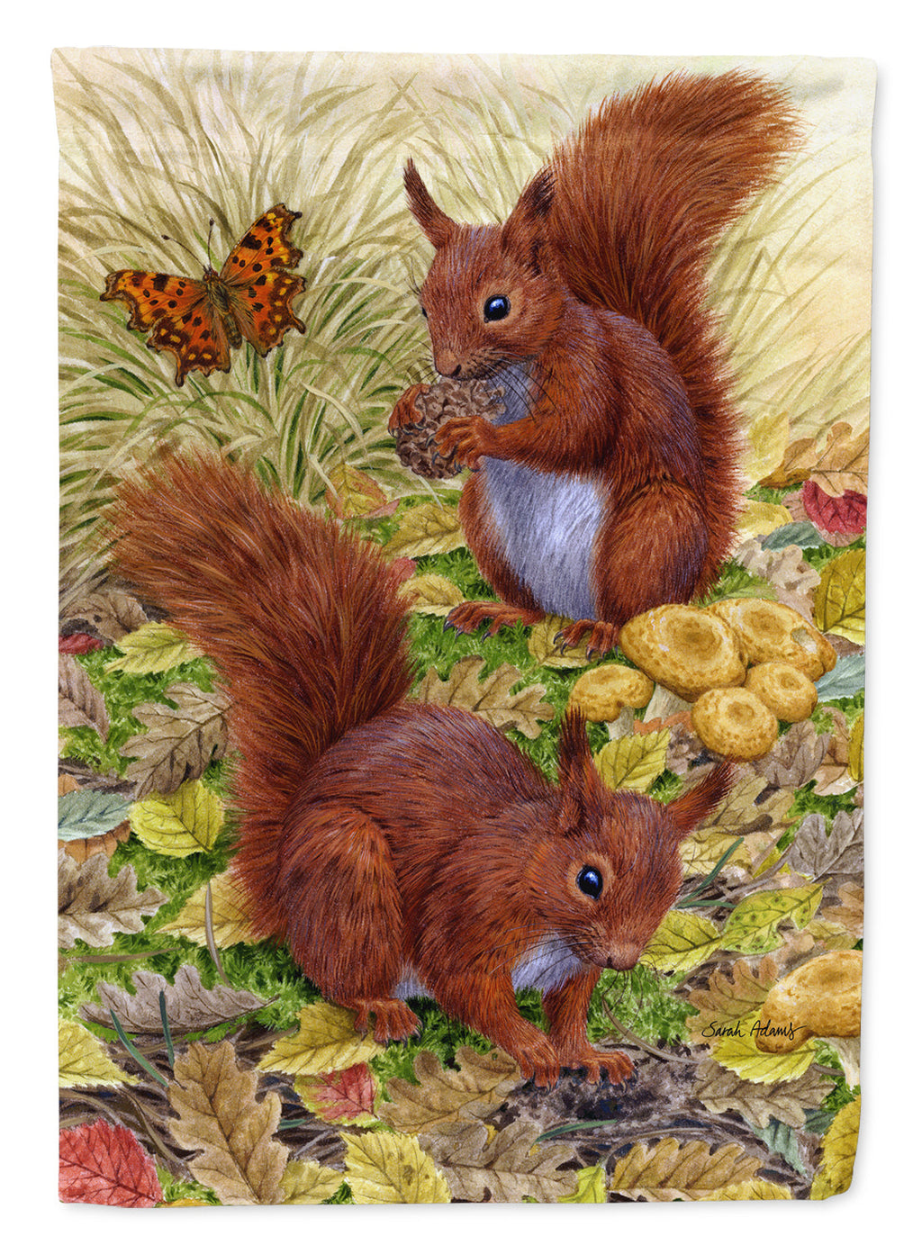 Red Squirrels Garden Flag Mailbox Decorative Yard Banner Outside Patio Artwork for Flower Beds, Garden Size, Multicolor