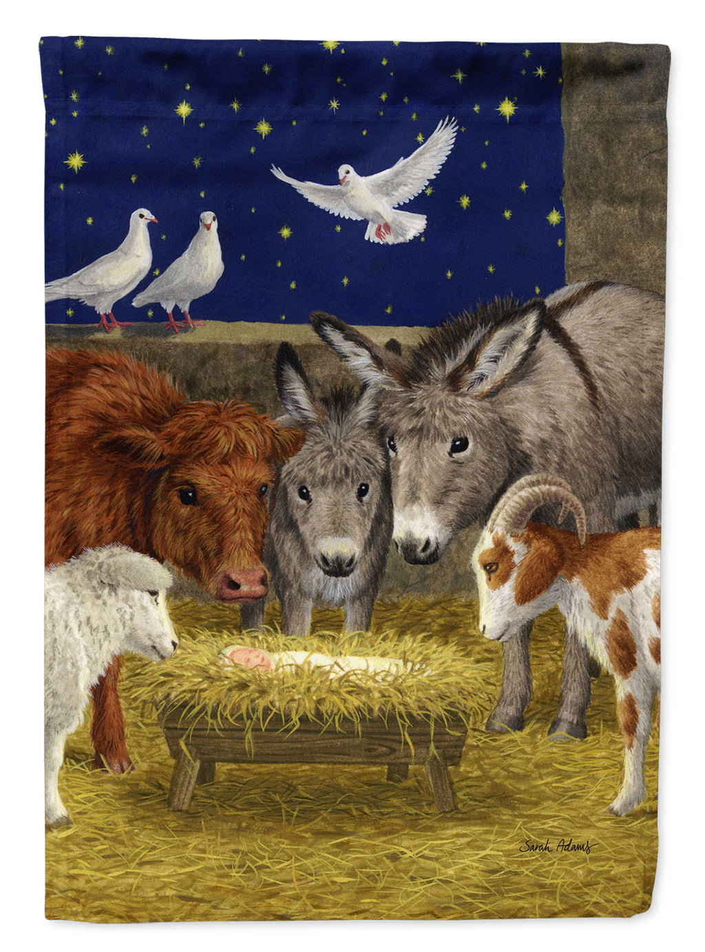 Nativity Scene with just animals Garden Flag Mailbox Decorative Yard Banner Outside Patio Artwork for Flower Beds, Garden Size, Multicolor