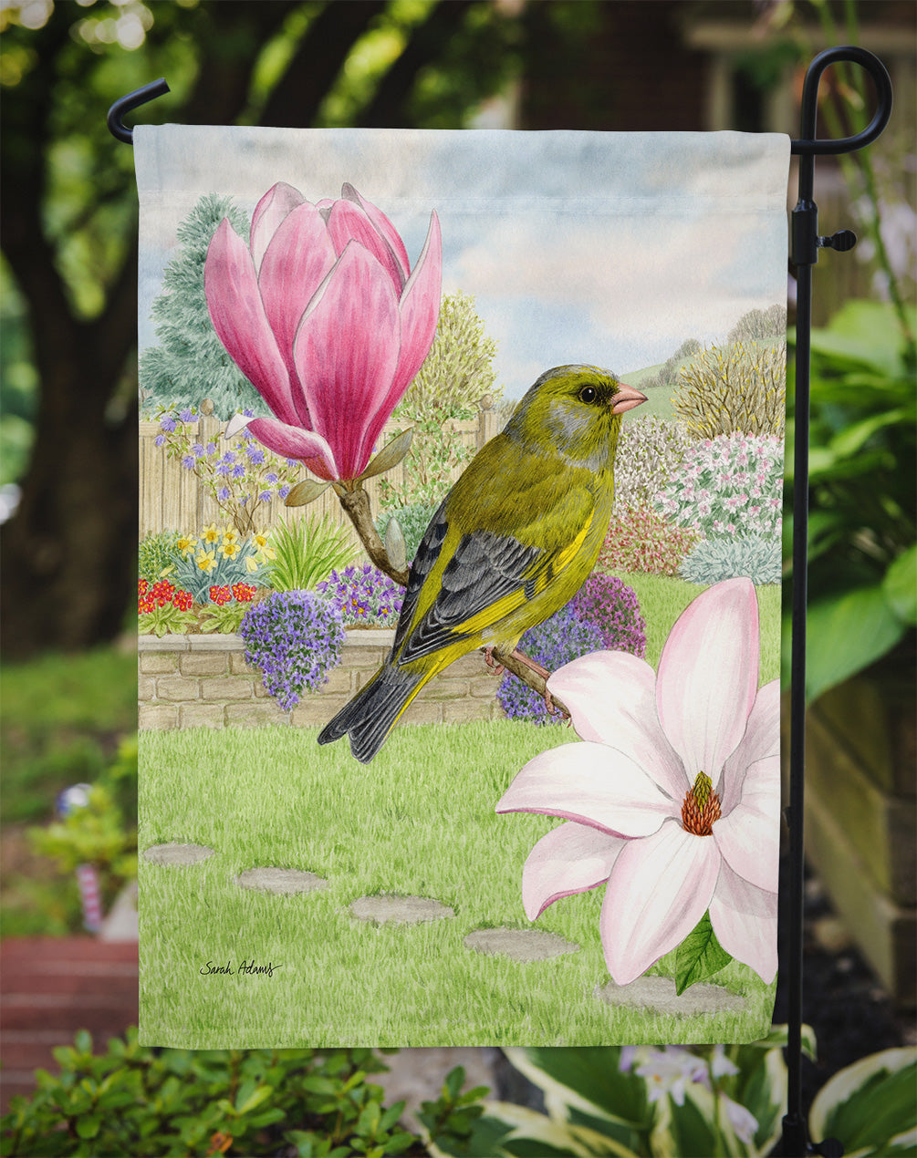 European Greenfinch Garden Flag Mailbox Decorative Yard Banner Outside Patio Artwork for Flower Beds, Garden Size, Multicolor