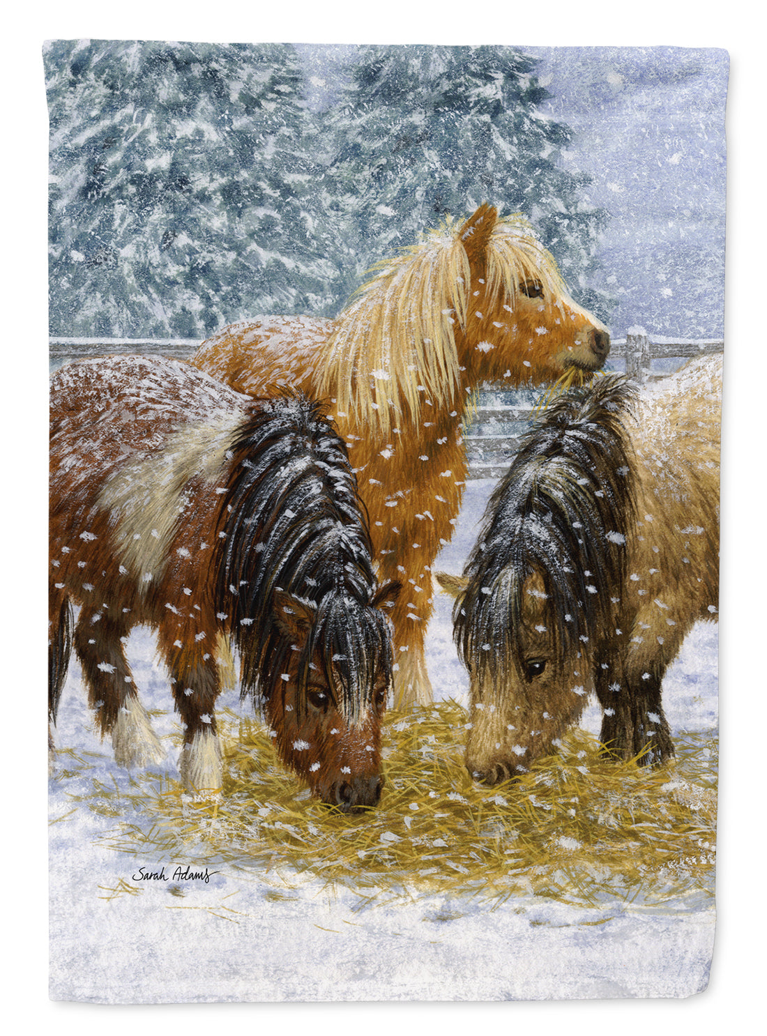 Shetland Ponies Garden Flag Mailbox Decorative Yard Banner Outside Patio Artwork for Flower Beds, Garden Size, Multicolor