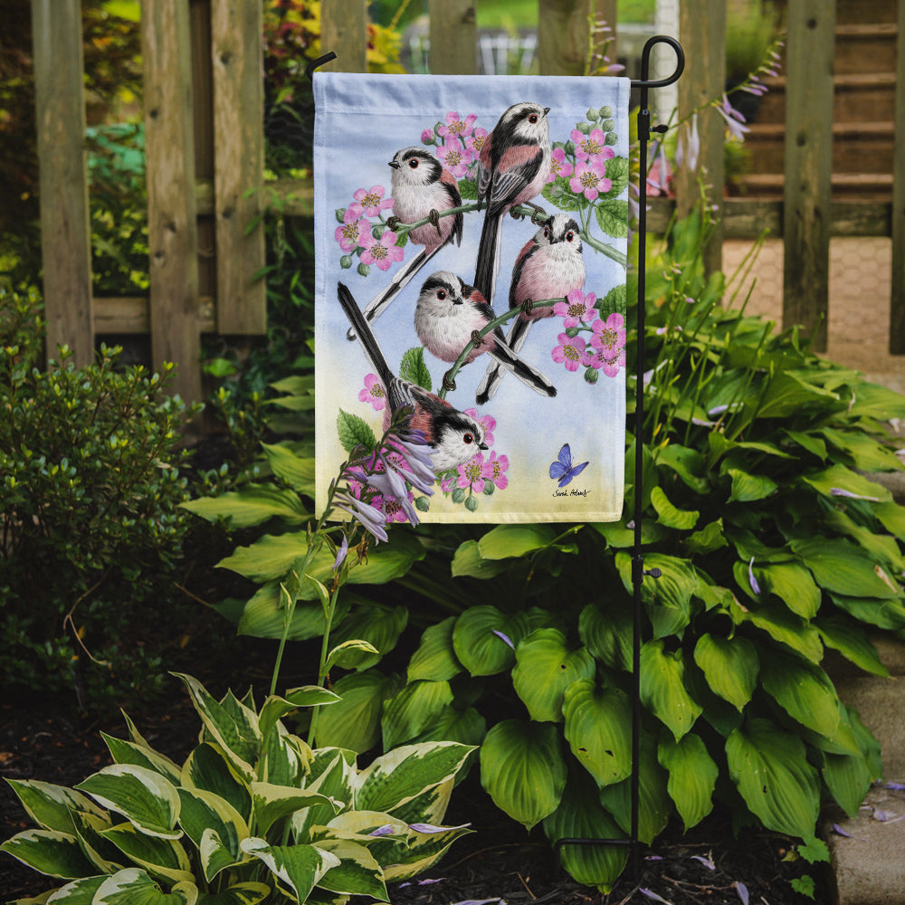 Party of 5 Long Tailed Tits Garden Flag Mailbox Decorative Yard Banner Outside Patio Artwork for Flower Beds, Garden Size, Multicolor