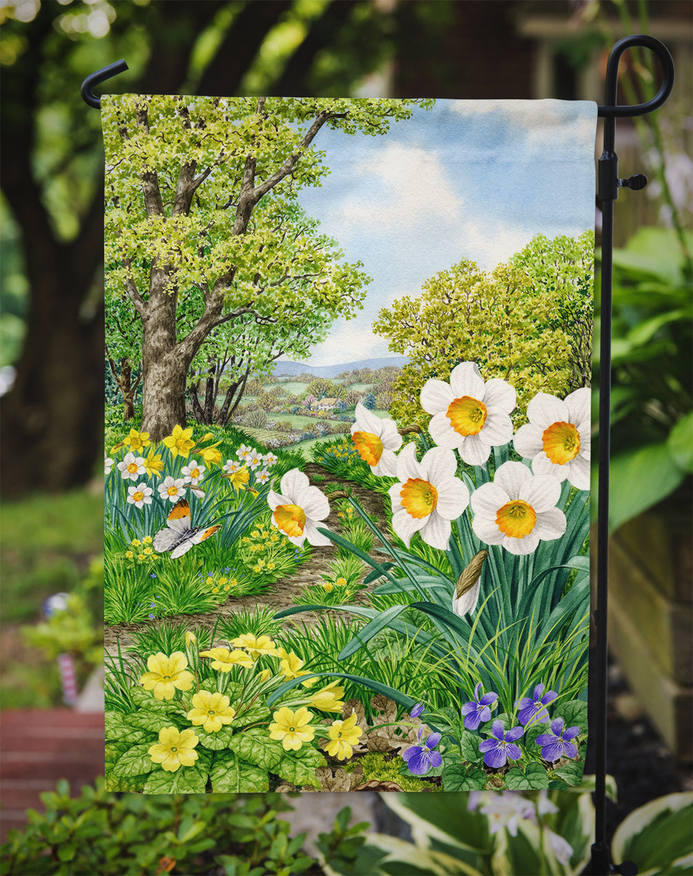 Spring Flowers by Sarah Adams Garden Flag Mailbox Decorative Yard Banner Outside Patio Artwork for Flower Beds, Garden Size, Multicolor