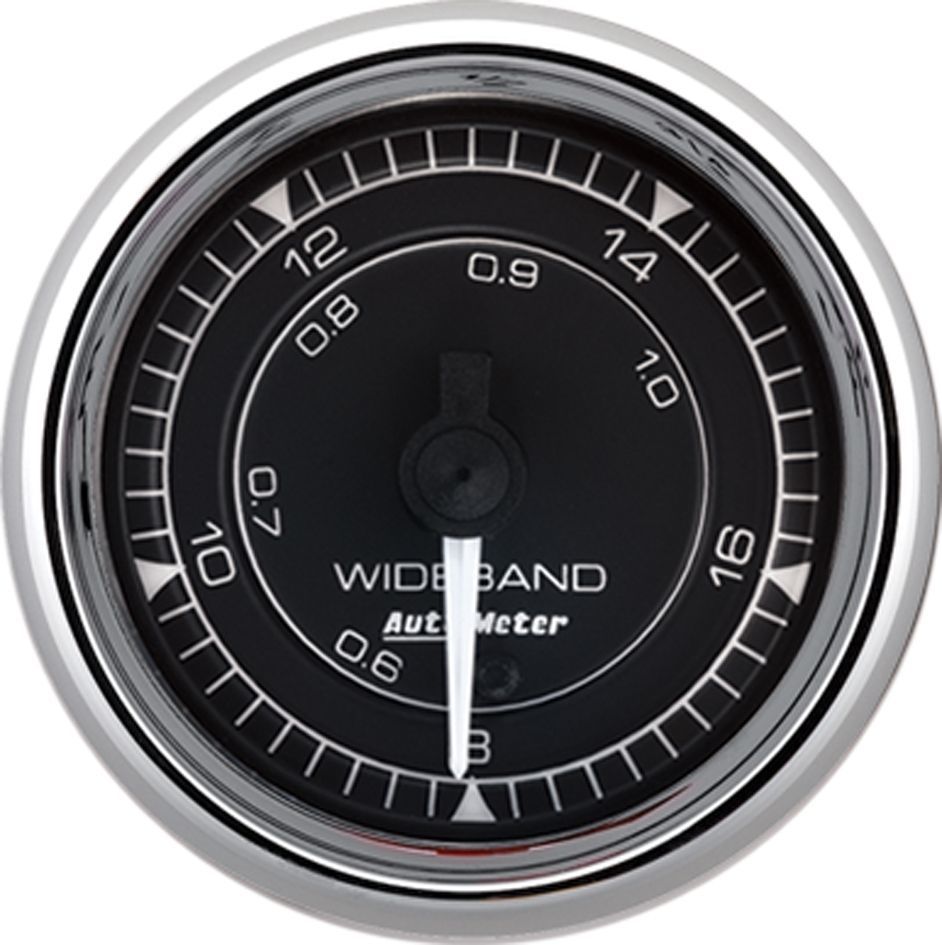 AutoMeter Chrono 2-1/16in 8:1-18:1 Stepper Motor Air/Fuel Ratio-Wideband Analog Gauge - Chrome 9770