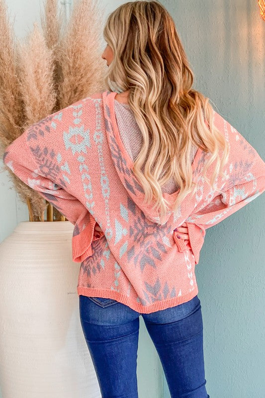 Pink Multi Thick Aztec Sweater