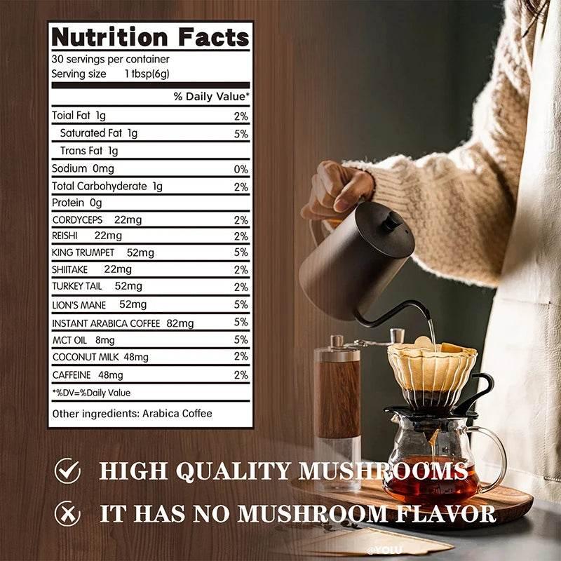 Organic Mushroom Coffee - Supports Immune, Focus, Concentration, Stress, Digestion & Energy