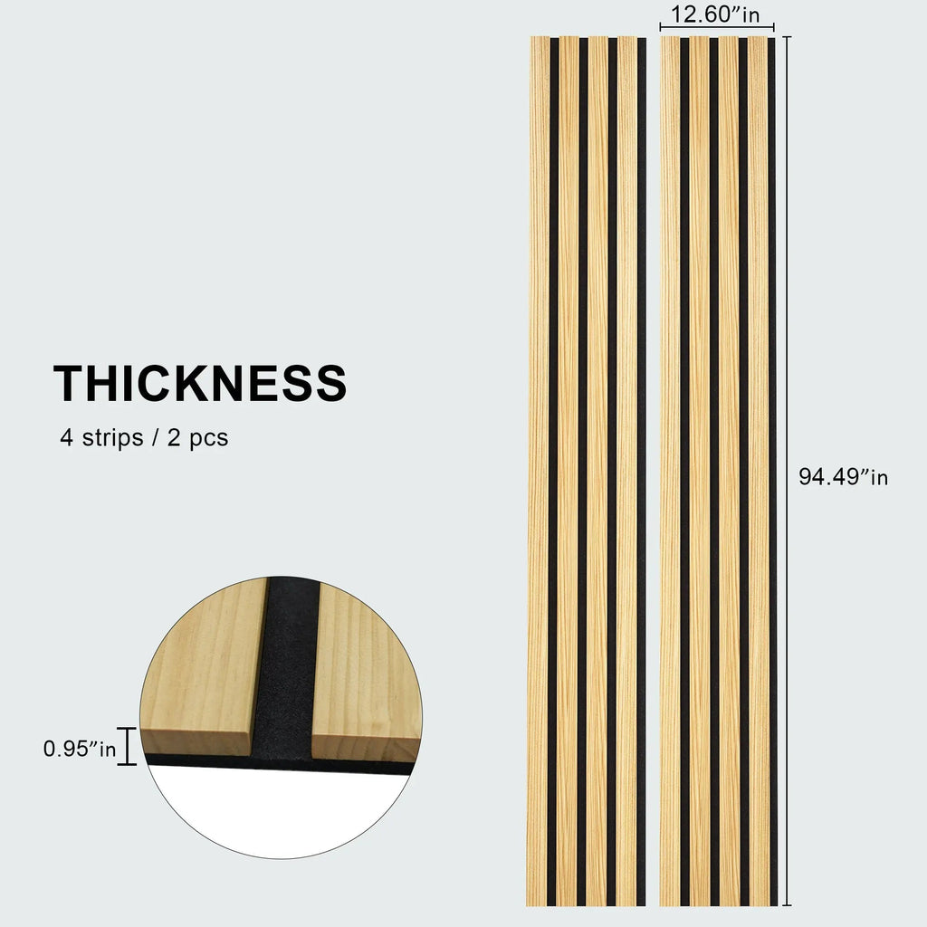 Solid Wood Acoustic Slat Wall Panels (Broad Strip)