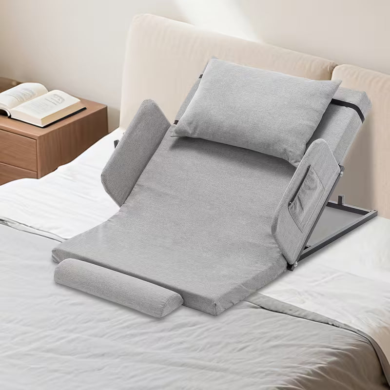 Adjustable Bed Backrest With Safety Rails - 300 Lbs Capacity, 4-68° Lift Range, Machine Washable Cover - Ideal For Elderly, Pregnancy, Patient Care & Mobility Assistance