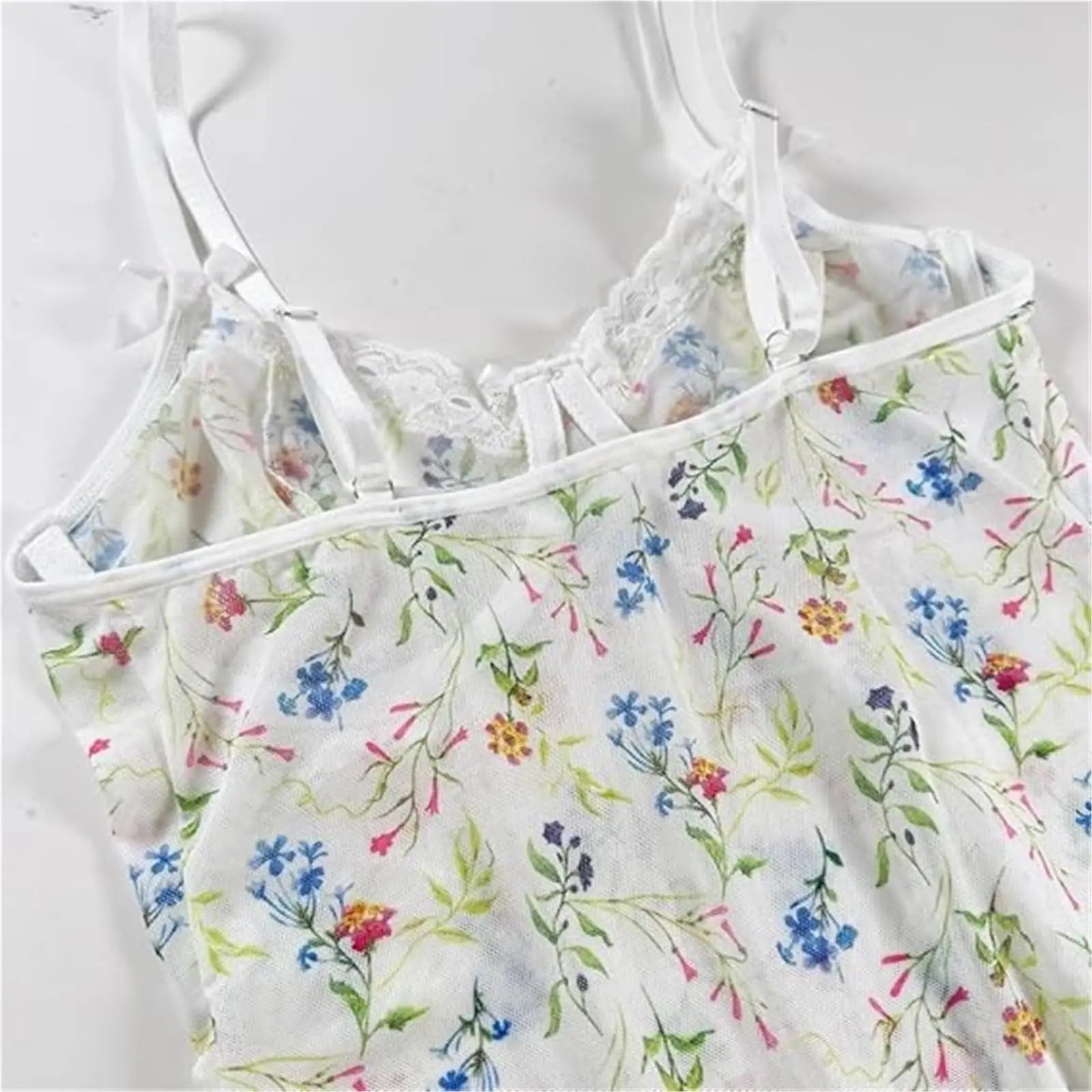 Sexy Lingerie Lace Lingerie Set Women's Babydoll Lingerie For Women Rustic FloralSide Split Nightgown