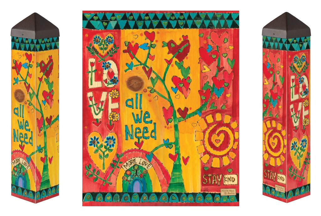 All We Need Is Love Art Pole 20 Inches