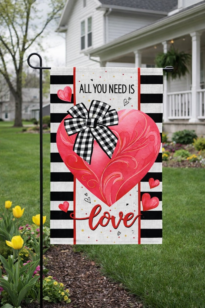 All You Need Is Love 2 Sided Garden Flag