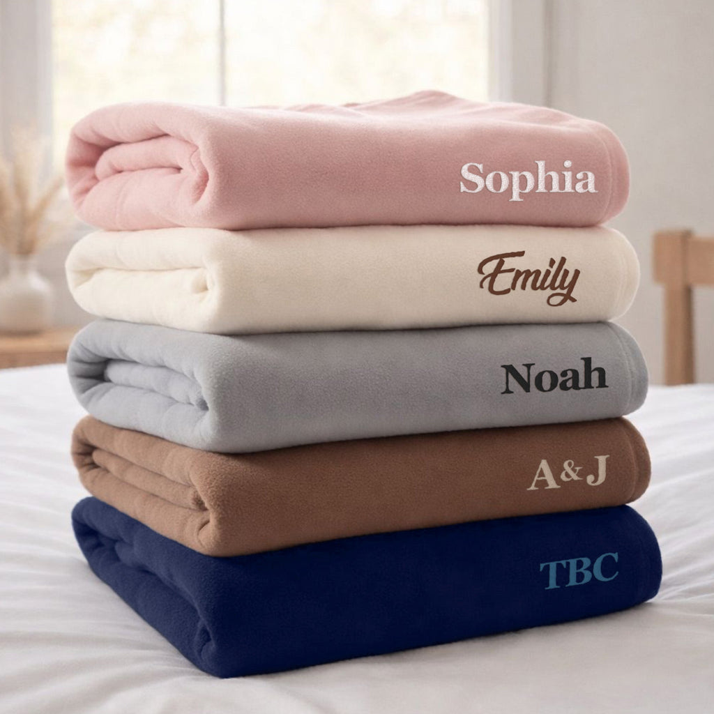 Personalized Fleece Throw Blanket – Custom Name 60x80 Cozy Gift