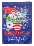 America The Beautiful Patriotic Garden Flag 2 Sided