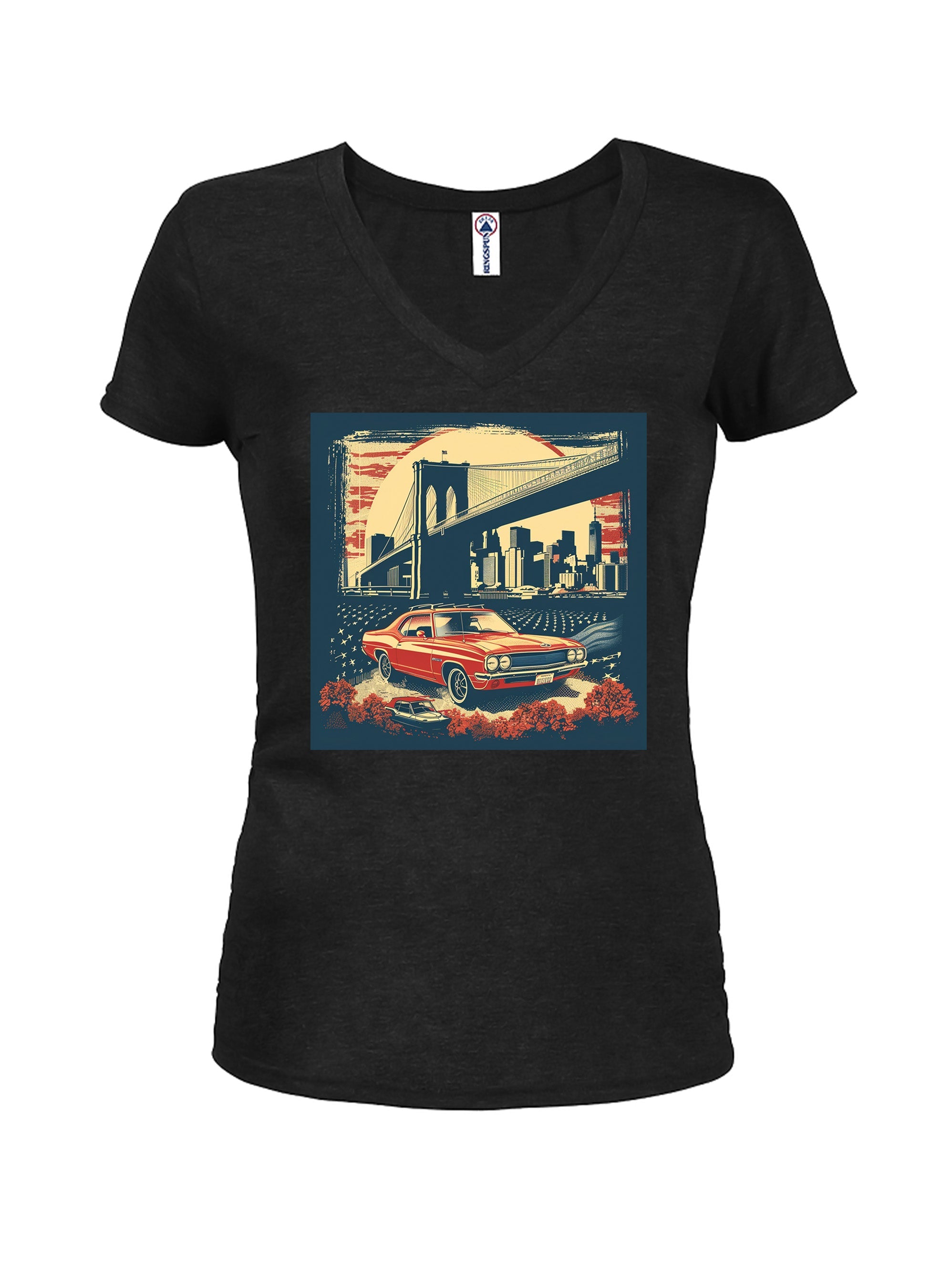 American Journey Car Juniors V Neck T-Shirt