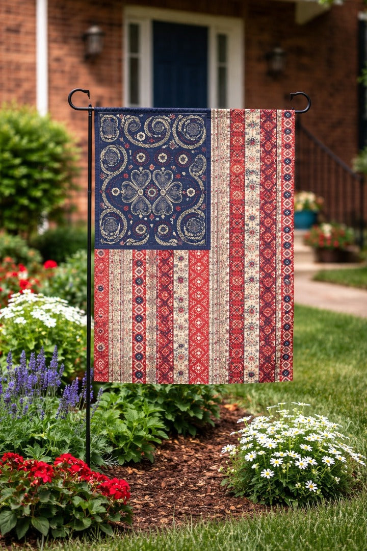 Americana BOHO 2 Sided Garden Flag