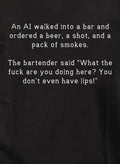 An AI walked into a bar and ordered a beer, a shot, and a pack Kids T-Shirt