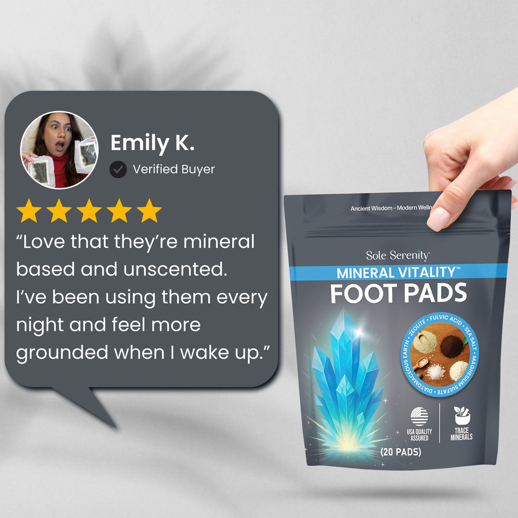 Mineral Vitality Detox Foot Pads with Fulvic Acid, Sea Salt, Magnesium