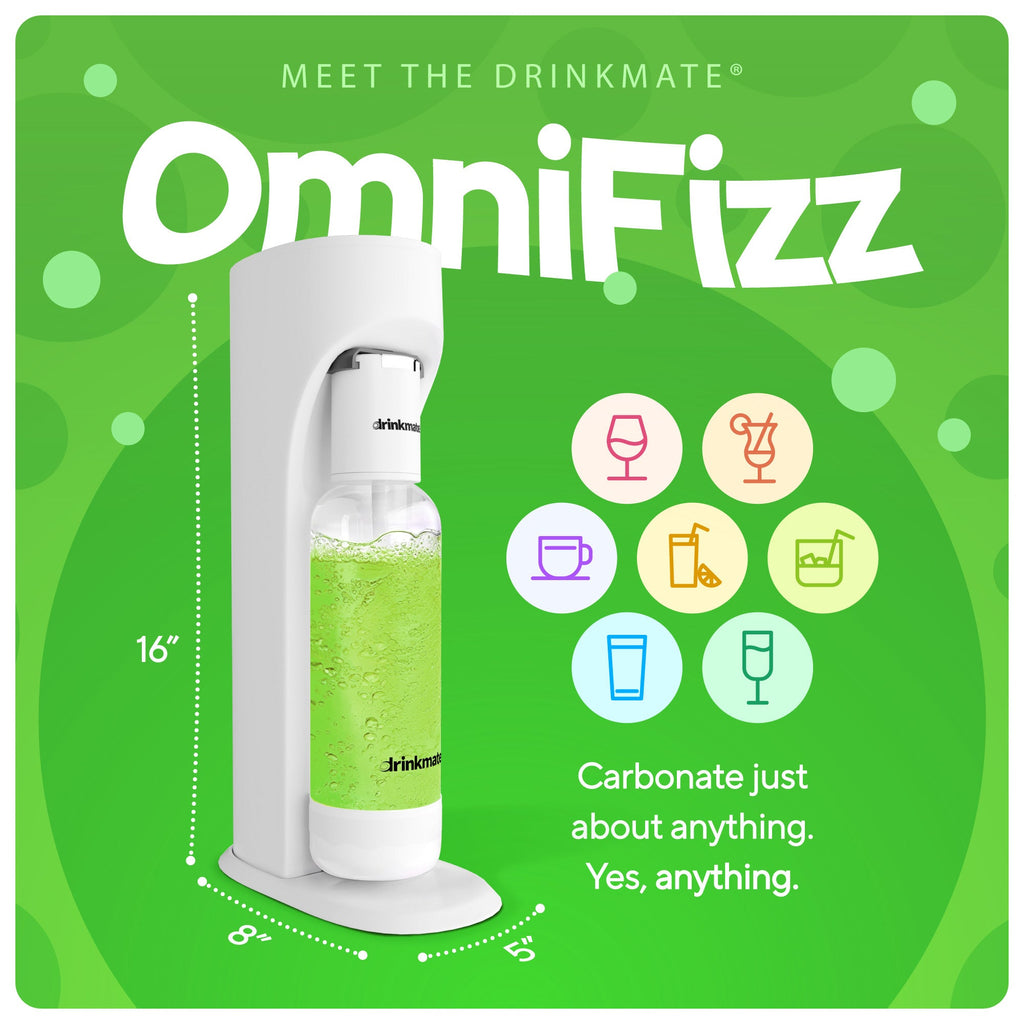 OmniFizz Special Bundle - Sparkling Water and Soda Maker with 60L CO2 Cylinder and 0.5L Bottle
