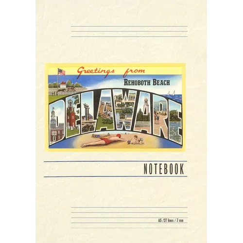 Vintage Lined Notebook Greetings from Rehoboth Beach - Paperback