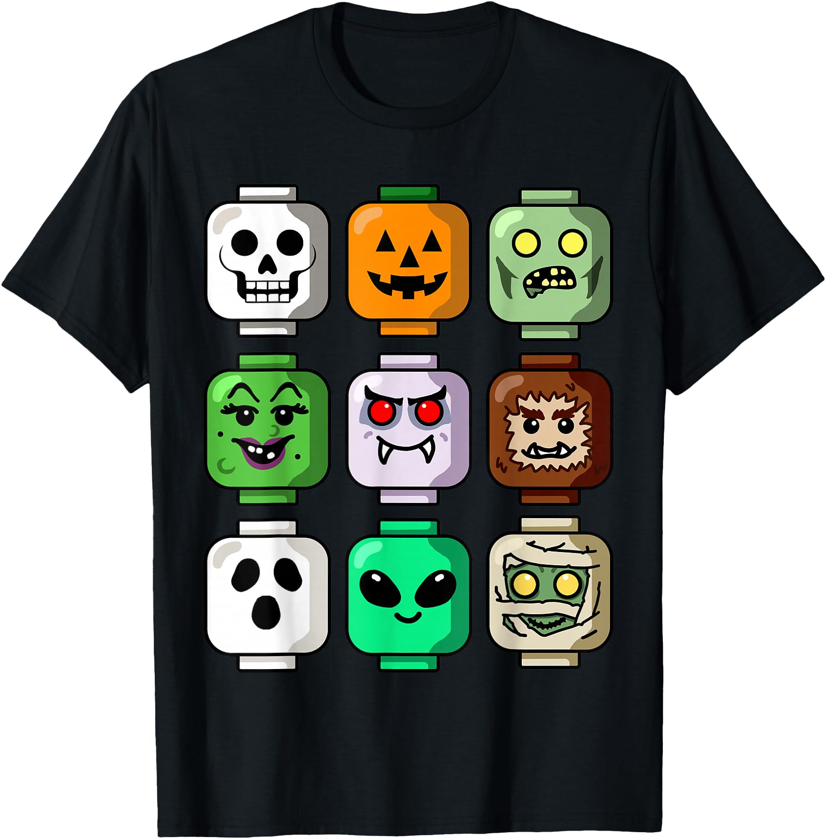 Authentic Halloween Building Brick T-Shirt - Novelty Apparel Men Women