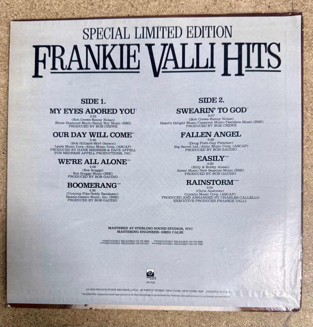 Frankie Valli Signed Of The (4) Four Seasons “Special Limited Edition Hits” 1978 Vinyl With JSA COA