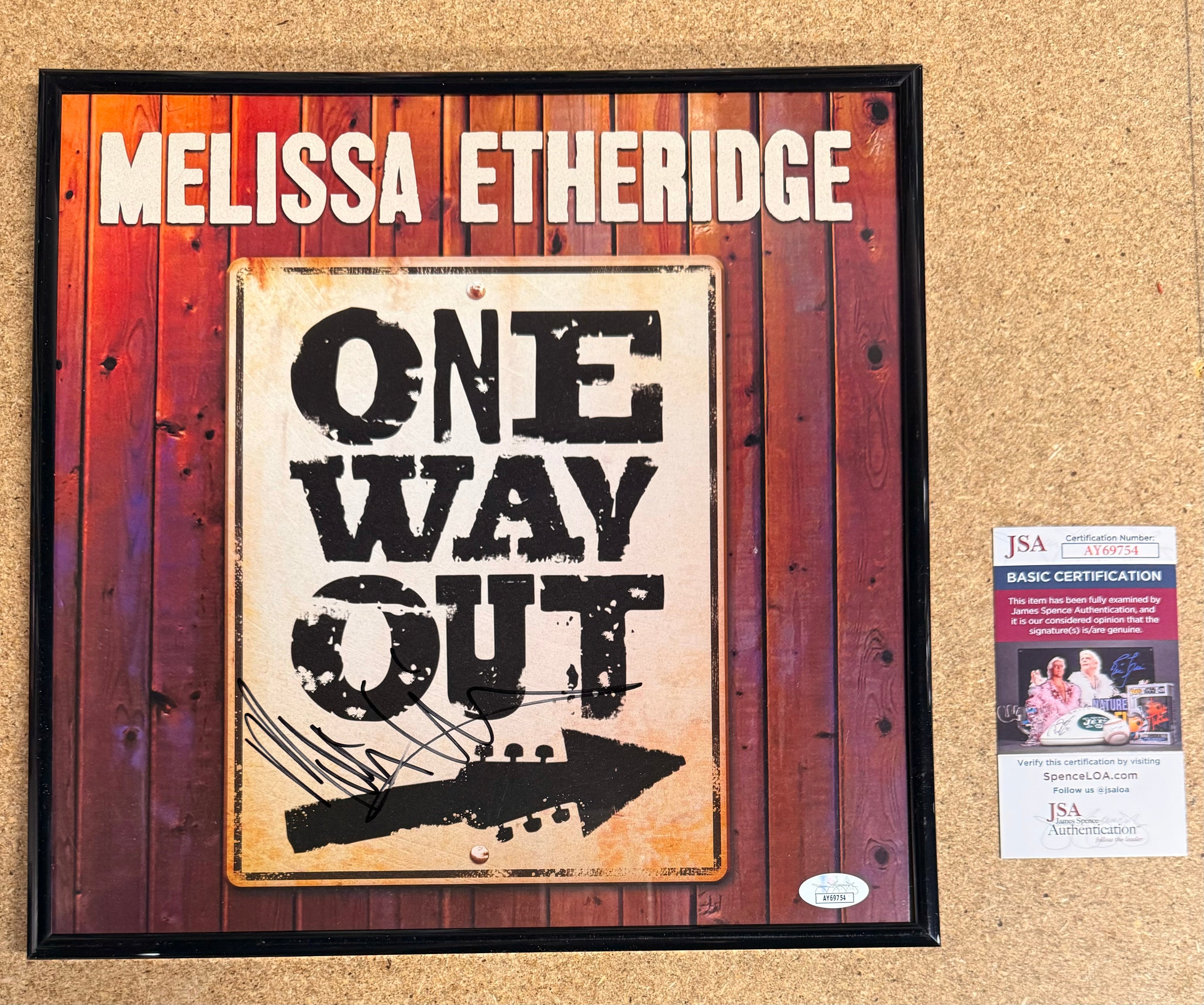 Melissa Ethridge Signed & Framed “One Way Out” Vinyl With JSA COA