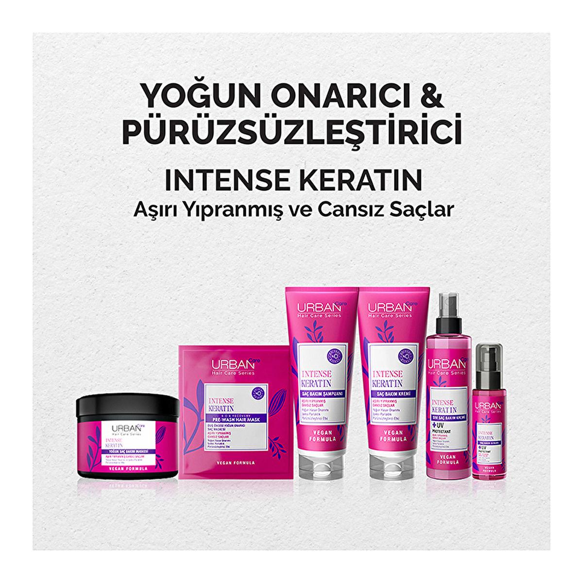 Urban Care Intense Keratin Hair Treatment: Repairs Damaged Hair & Adds Shine | Leave-In Conditioner, Paraben-Free, Smoothing Spray