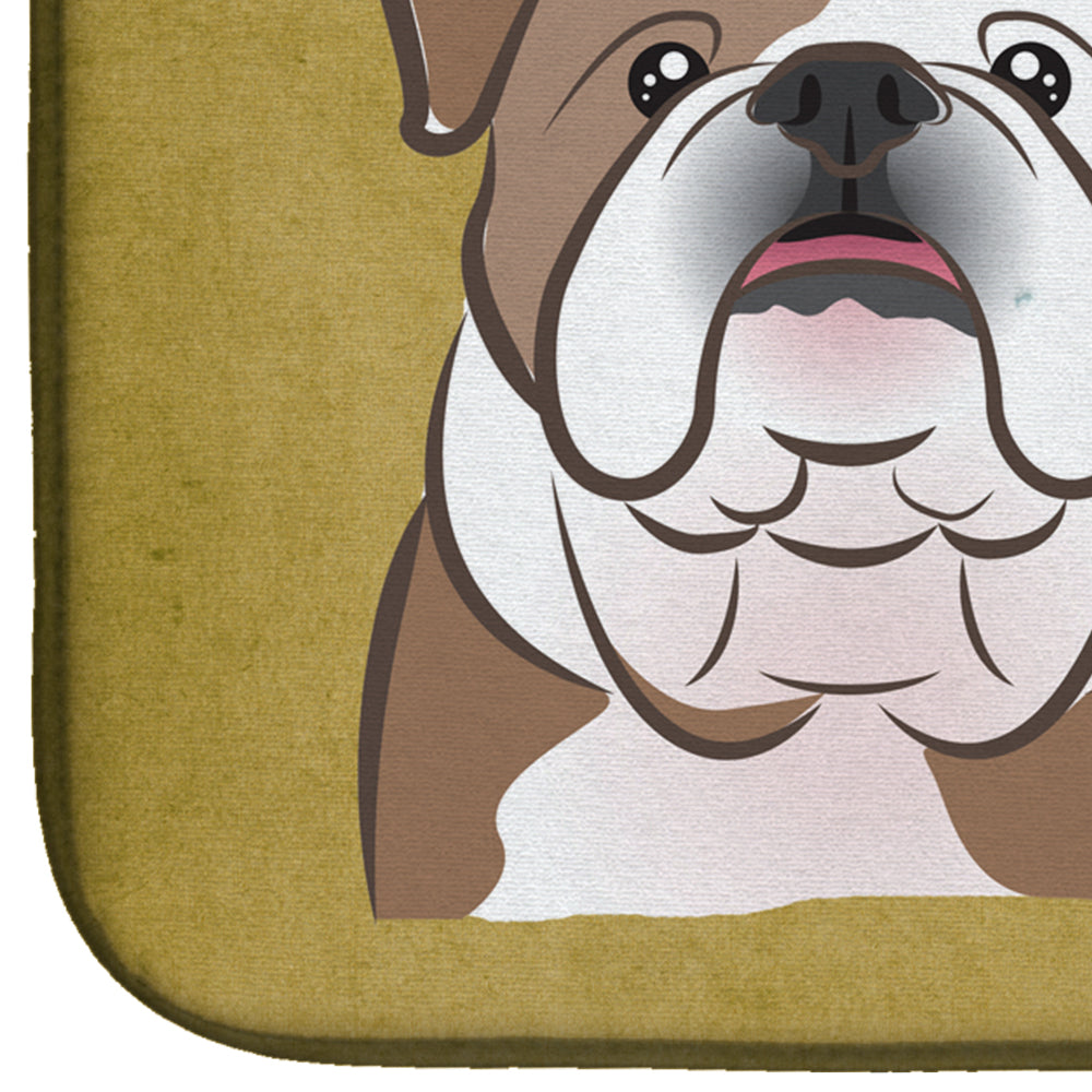 English Bulldog Spoiled Dog Lives Here Dish Drying Mat Absorbent Dish Drying Mat Pad for Kitchen Counter Dish Drainer Mat for Countertop, 14 x 21", Multicolor