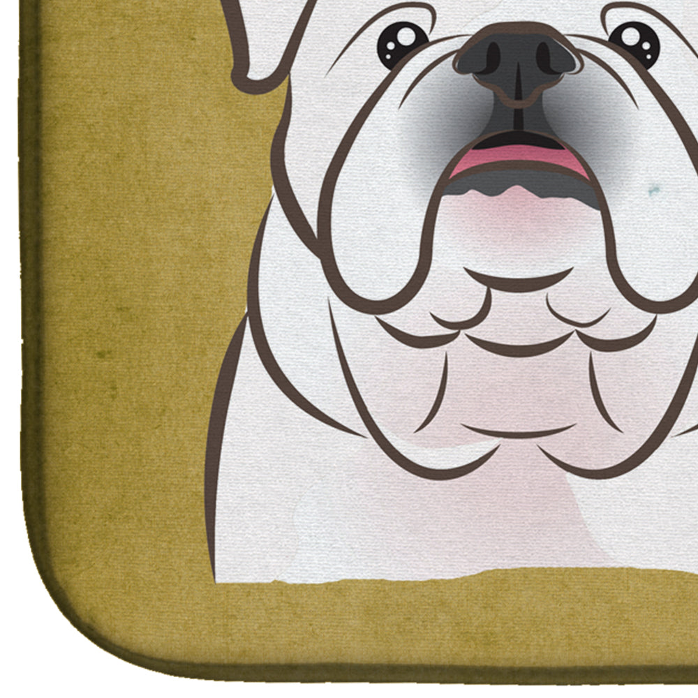 White English Bulldog Spoiled Dog Lives Here Dish Drying Mat Absorbent Dish Drying Mat Pad for Kitchen Counter Dish Drainer Mat for Countertop, 14 x 21", Multicolor