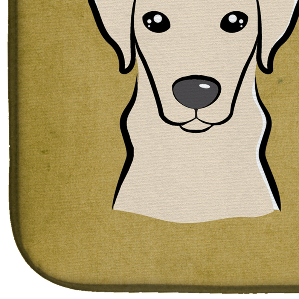 Yellow Labrador Spoiled Dog Lives Here Dish Drying Mat Absorbent Dish Drying Mat Pad for Kitchen Counter Dish Drainer Mat for Countertop, 14 x 21", Multicolor