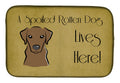 Chocolate Labrador Spoiled Dog Lives Here Dish Drying Mat Absorbent Dish Drying Mat Pad for Kitchen Counter Dish Drainer Mat for Countertop, 14 x 21", Multicolor