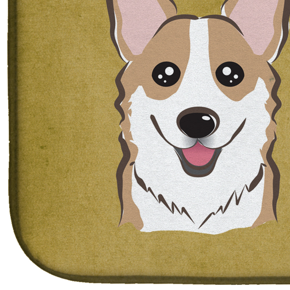 Sable Corgi Spoiled Dog Lives Here Dish Drying Mat Absorbent Dish Drying Mat Pad for Kitchen Counter Dish Drainer Mat for Countertop, 14 x 21", Multicolor