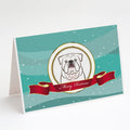 White English Bulldog  Merry Christmas Greeting Cards Pack of 8 Blank Cards with Envelopes Whimsical A7 Size 5x7