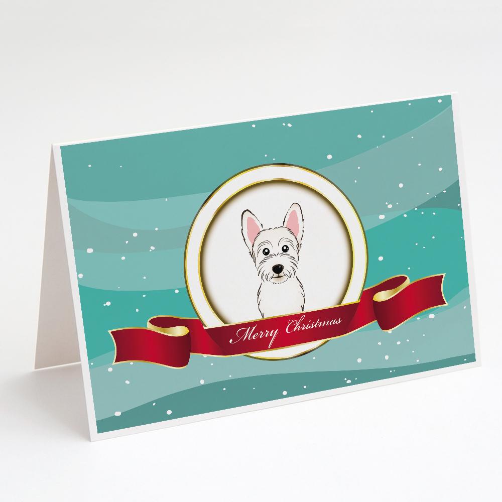 Westie Merry Christmas Greeting Cards Pack of 8 Blank Cards with Envelopes Whimsical A7 Size 5x7