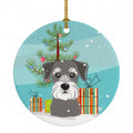 Christmas Tree and Schnauzer Ceramic Ornament Christmas Tree Hanging Decorations for Home Christmas Holiday, Party, Gift, 3 in, Multicolor